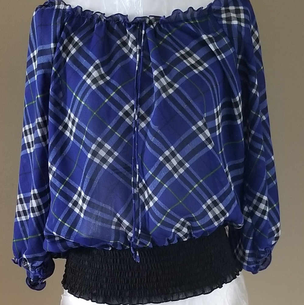 Size L. Blue Diamond Blouse